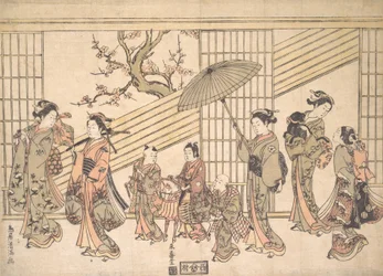 Dzieci bawiące się w procesji Daimyo, ca. 1763 r., ok. 1763 r. 1763.