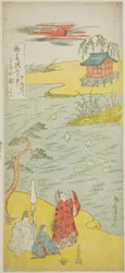 Poeta Ariwara no Narihira na brzegu rzeki Sumida