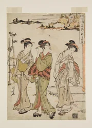 Ashinoyu (kolorowy drzeworyt)