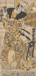 Aktor Ichikawa Danjuro I, 1660-1704 jako kobieta w niezidentyfikowanej roli.