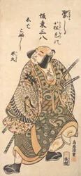 Aktor Nakamura Nakazo jako wojownik, 1716-1