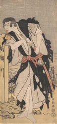 Morita Kanya VIII jako Kawachi Kanja, przebrany za Genkaibo, 1794-95., 1794-9