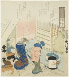 Obietnica (Seiyaku no ukei), z serii „Osiemnaście ilustracji drabiny starożytnych słów (Kogentei juhachiban tsuzuki)”