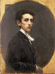 Portret włoskiego pisarza Carlo Dossiego autorstwa Tranquillo Cremona