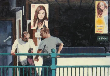 Rozmowa, 2006 (olej na płycie)