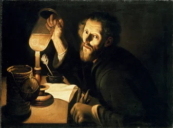 Lekarz z próbką moczu, c1630-1633