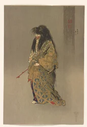 Dōjōji ato shite z serii One Hundred Prints of Noh, ok. 1922-25 (tusz i kolor na papierze)