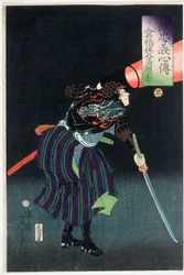 Kurahashi Densuke Kiyohara no Takeyuki z latarnią