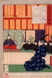 Tawara Tōda Hidesato na audiencji u cesarza