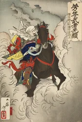 Uesugi Kenshin Nyūdō Terutora jadący do bitwy