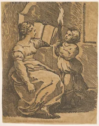 Czytanie Sybilli skierowane w prawo, ca. 1517-18.