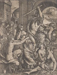 Herkules goniący Chciwość ze Świątyni Muz, ok. godz. 1520-27.
