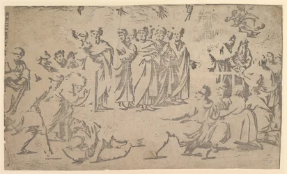 Śmierć Ananiasza w otoczeniu Apostołów, 1518.