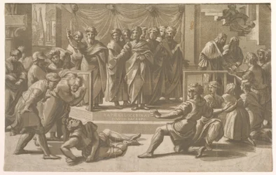 Śmierć Ananiasza w otoczeniu Apostołów, 1518.