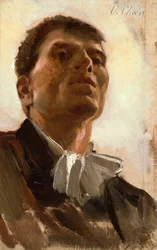 Głowa młodego mężczyzny (olej na płótnie)