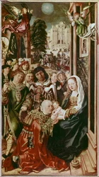 Adoracja Trzech Króli Obraz na drewnie Ulricha Apta Starszego (1460-1532)