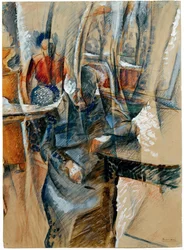 Wnętrze z dwiema postaciami kobiecymi, 1916.