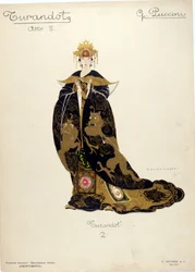 Kostium dla postaci księżniczki Turandot w operze «Turandot» kompozytora Giacoma Pucciniego (1858-1924) - 1926