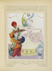 Napełnialiśmy miski, podawaliśmy jej owoce i słoiki z dżemem, ilustracja z „Contes du Temps Jadis”, czyli „Tales from Times Past”, s.56