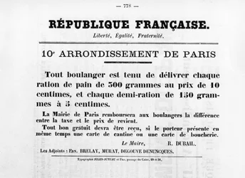 10. Arrondissement de Paris, z francuskich plakatów politycznych Komuny Paryskiej, maj 1871