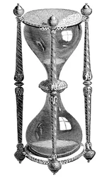 XVI-wieczna klepsydra, rycina, XIX w.