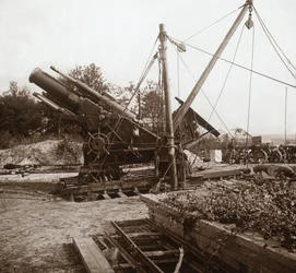Moździerz 220, Genicourt, północna Francja, c1914-c1918