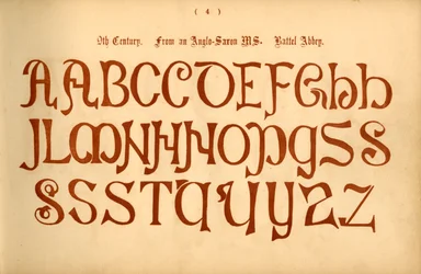 IX wiek. Z anglosaskiego MS. Opactwo Battel, 1862