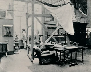 A. Besnard w swojej pracowni, ok. 1897