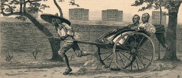 Jinriksha, czyli chiński wózek ręczny, ok. 1883 r.