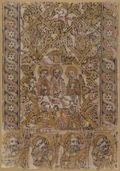 Płótno na mównicę z małżeństwem w Kanie, c. 1400.