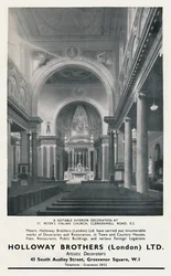 Godna uwagi dekoracja wnętrz w włoskim kościele św. Piotra, 1933 r.