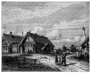 Wieś rosyjska w południowej strefie rolniczej, ok. 1890