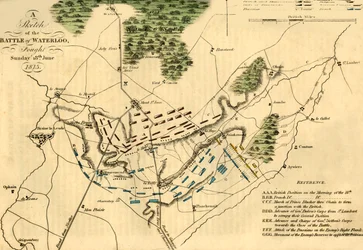 Szkic bitwy pod Waterloo, 18 czerwca 1815, 1816.