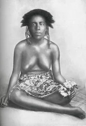 Kobieta z Wyspy Salomona w tubylczym stroju, 1902