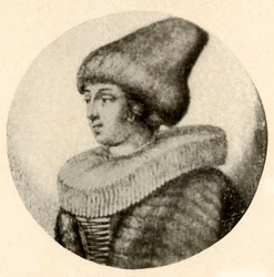 Szwedka w szpiczastej futrzanej czapce i kryzie, 1640, 1937.