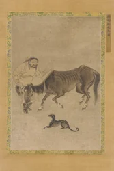 Tatar, chudy koń i pies, dynastia Ming, 1368-1644.