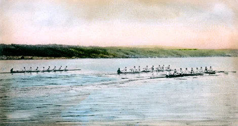 Próbny spin ekipy Cornell na jeziorze Cayuga, 1906