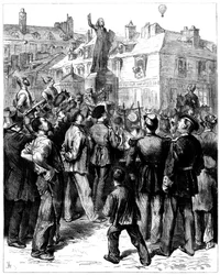 Balon z Paryża przelatujący nad Wersalem, wojna francusko-pruska, 1870 1871