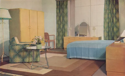 Sypialnia zaprojektowana przez pannę P.E. Humphries, 1936
