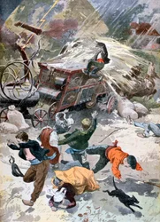 Maszyna rolnicza uderzona piorunem, 1902