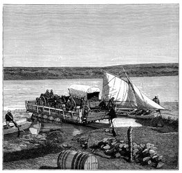 Prom na rzece Vaal, Transwal, RPA, ok. 1890 r.
