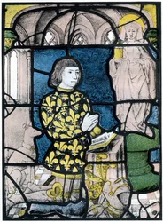Rycerz de Bernemicourt w swoich orisonach przed wizerunkiem św. Marii Magdaleny, ok. 1500, 1924