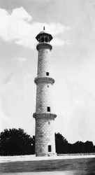 Minaret w Taj Mahal, Agra, Indie, 1916-1917