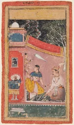 Strona z serii Ragamala: Ramakali Ragini z Hindol Raga, c. 1610.