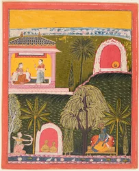 Strona z serii Rasikapriya, c. 1660.