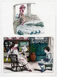 Rycina z książki Kate Greenaway The Little Folks Nature Painting Book, ok. 1880 r.