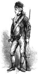 Prawdziwy amerykański strzelec, c1776-1780 c1880