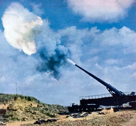 Sekunda po rozkazie strzelania, wybrzeże Kanału Francuskiego, II wojna światowa, 1940