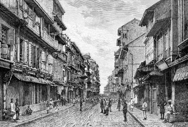 Ulica w Bombaju, Indie, 1895