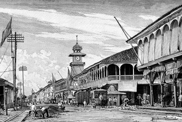 Ulica w Guayaquil, Ekwador, 1895